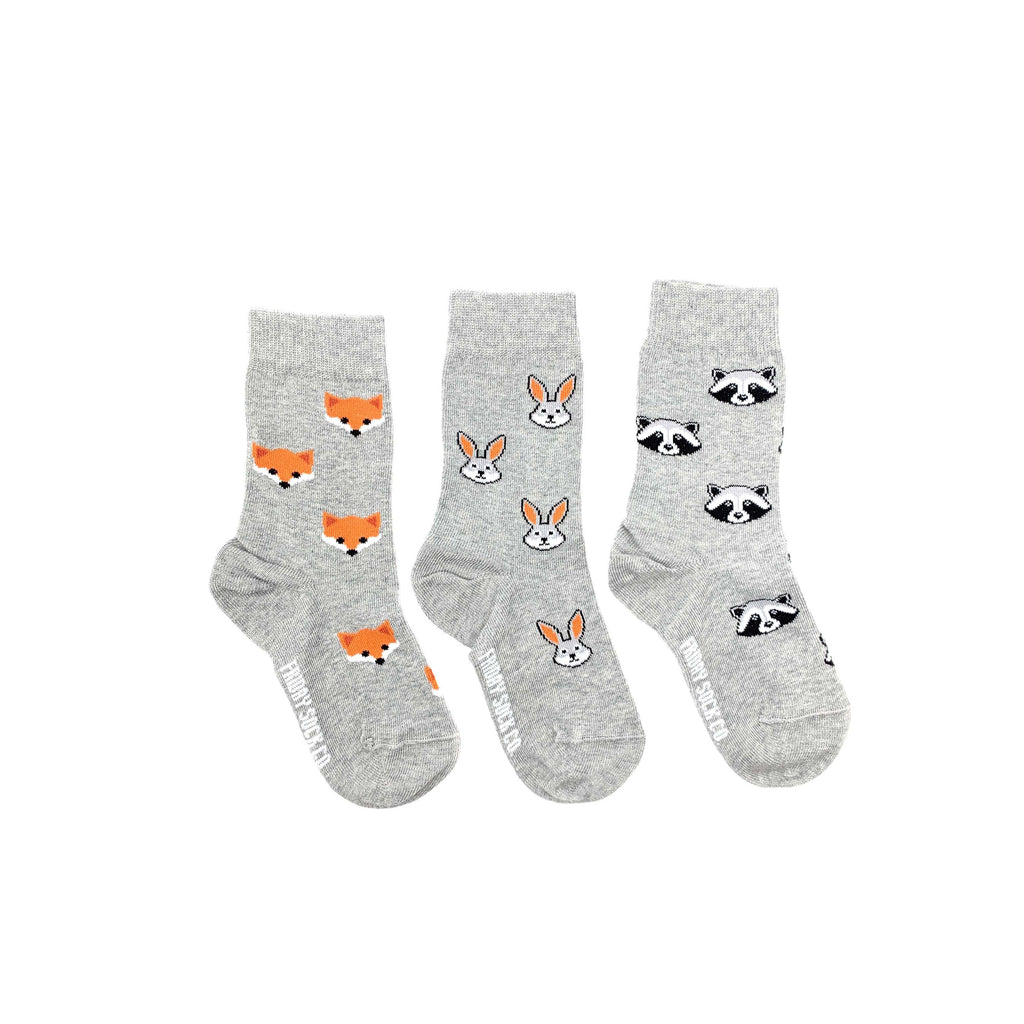 Kid's Fox, Raccoon, & Bunny Socks-Kid's Socks-Canada-Friday Sock Co.