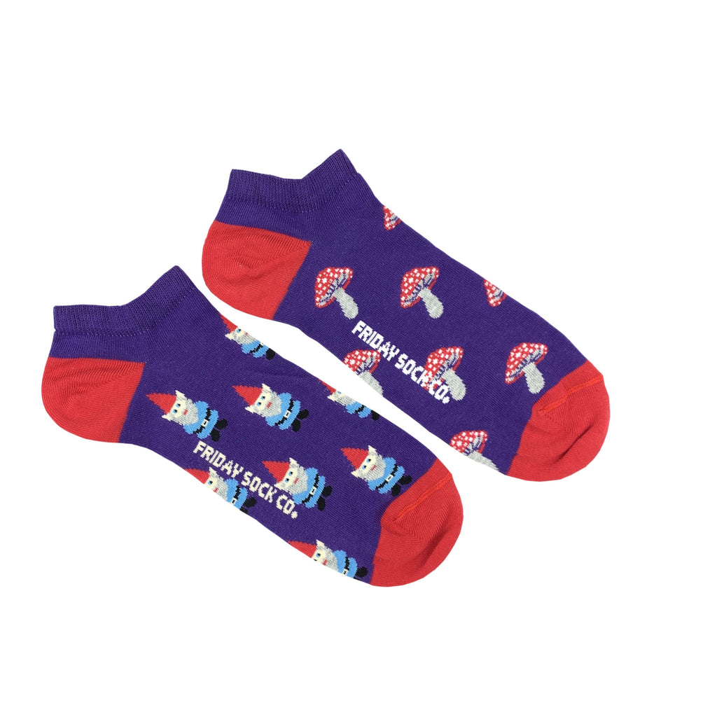 Men's Gnome & Mushroom Ankle Socks-Men's Ankle Socks-Canada-Friday Sock Co.