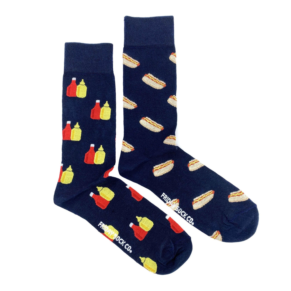 Men's Mustard Ketchup & Hot Dog Socks-Canada-Friday Sock Co.