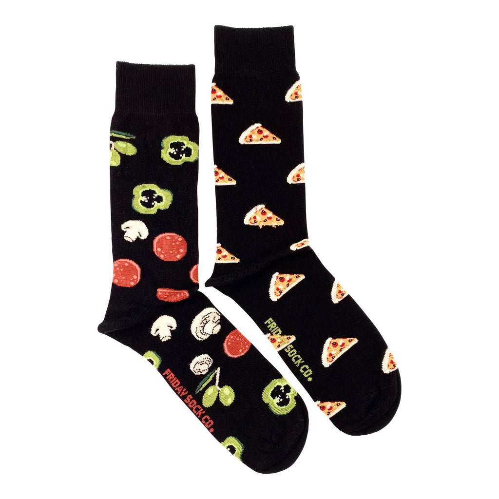 Men's Black Pizza Topping & Pizza Socks