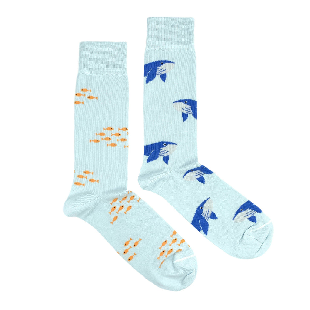 Men's Fish & Blue Whale Socks-Men's Socks-Canada-Friday Sock Co.