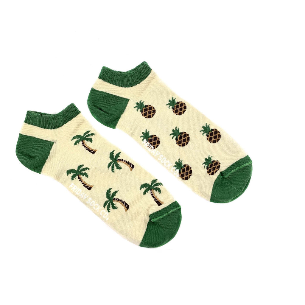 Men's Pineapple & Palm Tree Ankle Socks-Men's Ankle Socks-Canada-Friday Sock Co.
