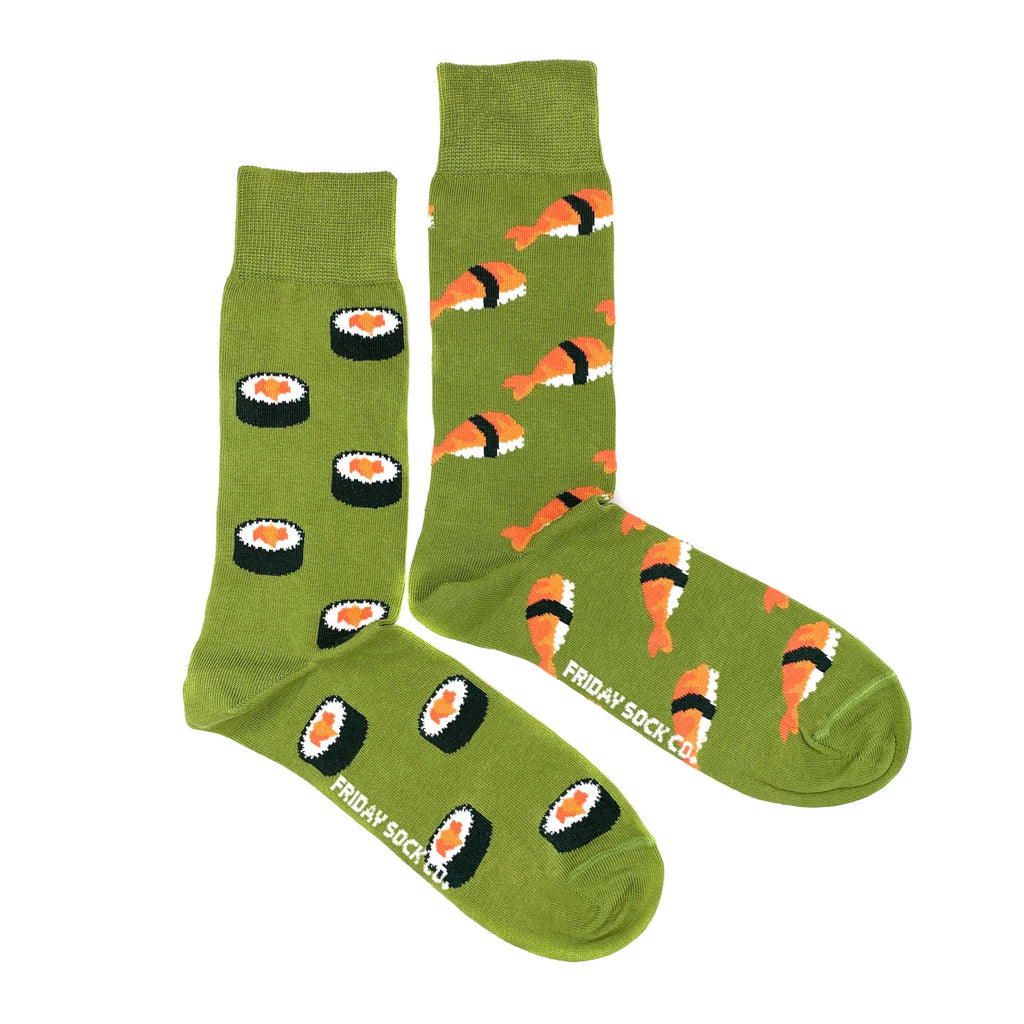 Men's Green Sushi Socks-Canada-Friday Sock Co.