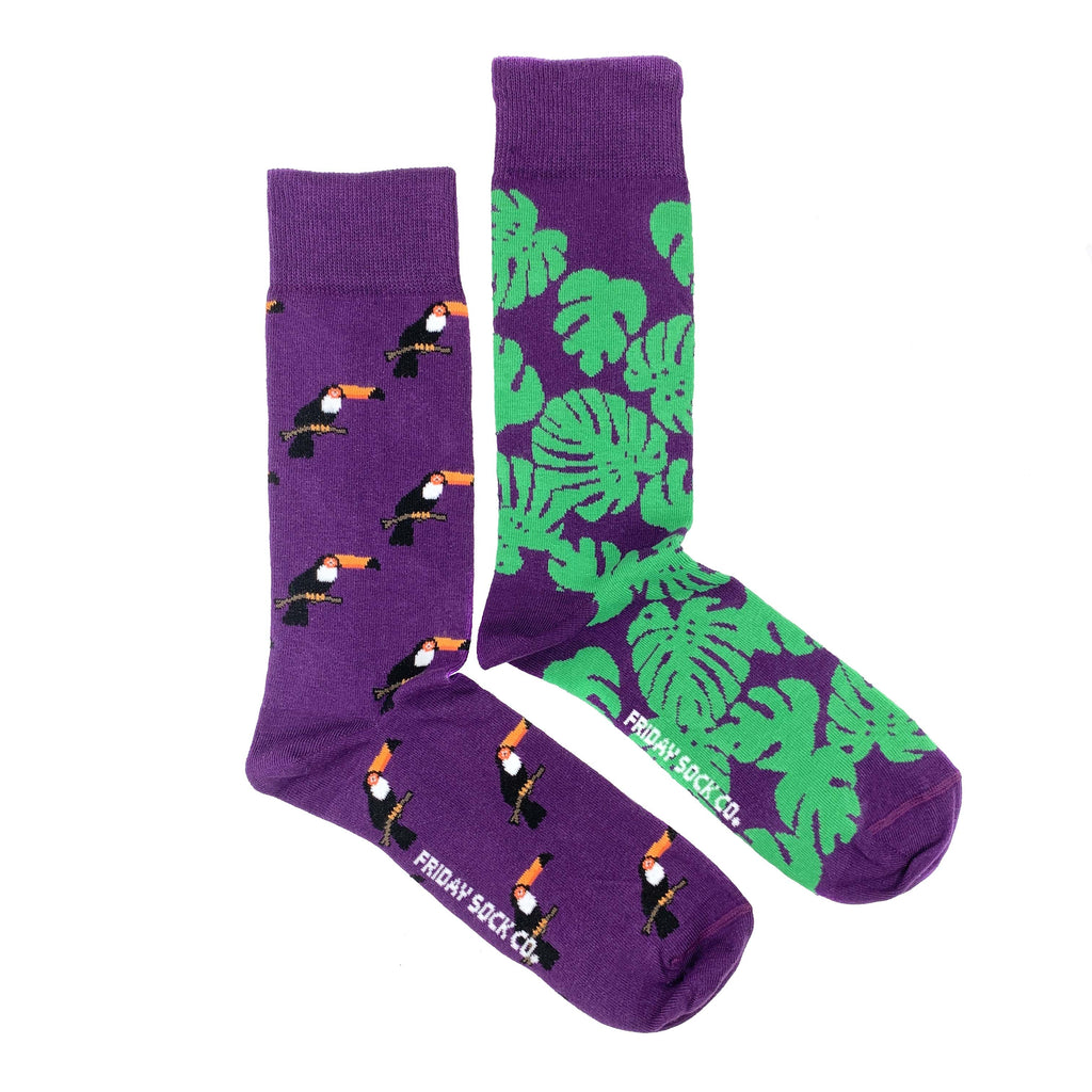 Men's Toucan & Monstera Socks-Men's Socks-Canada-Friday Sock Co.