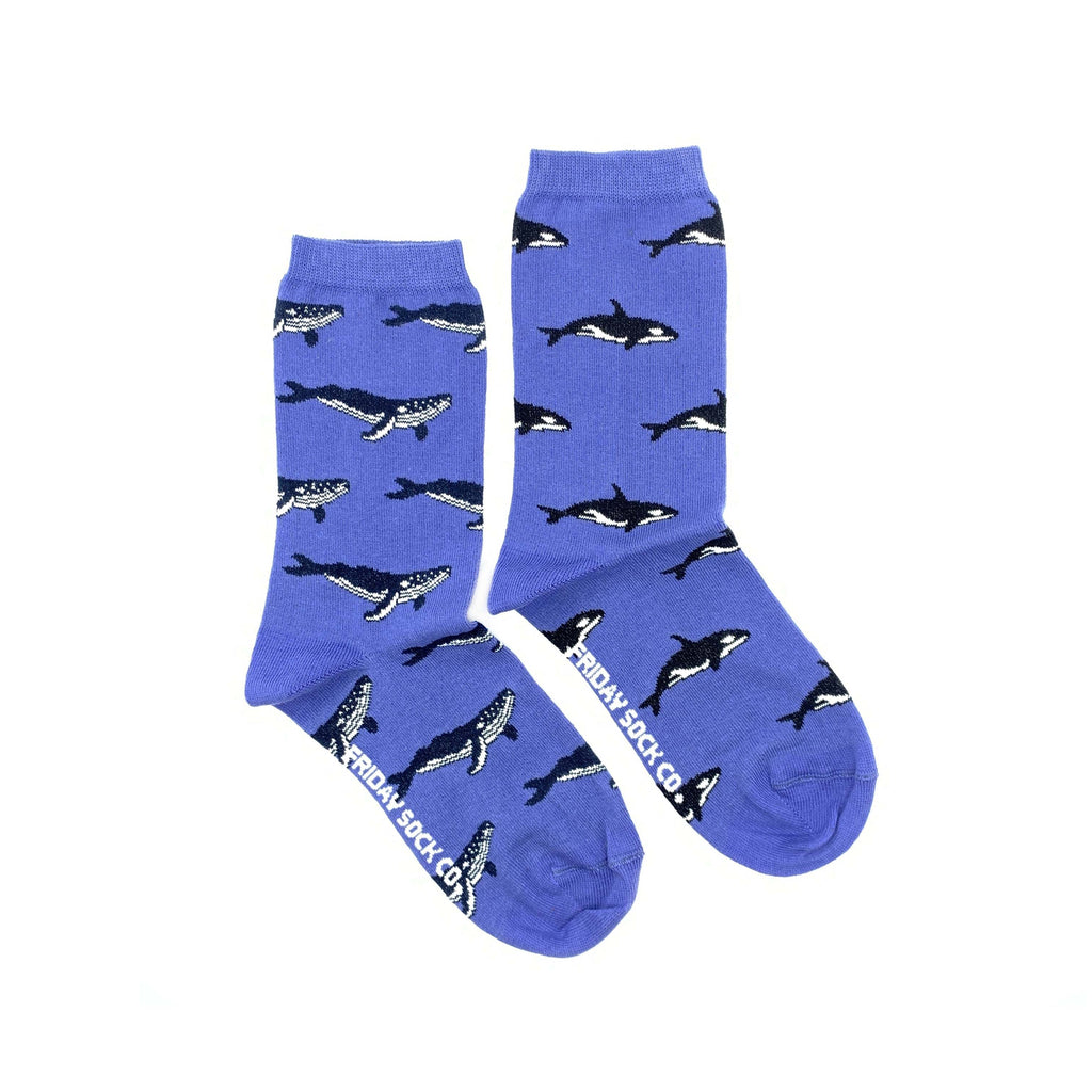 Women's Humpback Whale & Orca Socks-Canada-Friday Sock Co.