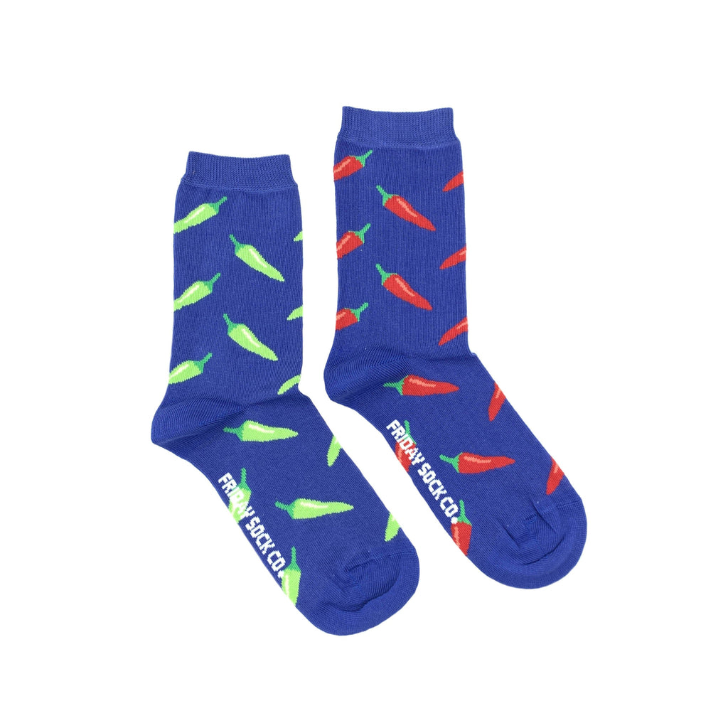 Women's Green & Red Chili Pepper Socks-Canada-Friday Sock Co.